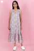 Mulmul Cotton Sleeveless Dress  In Block Print